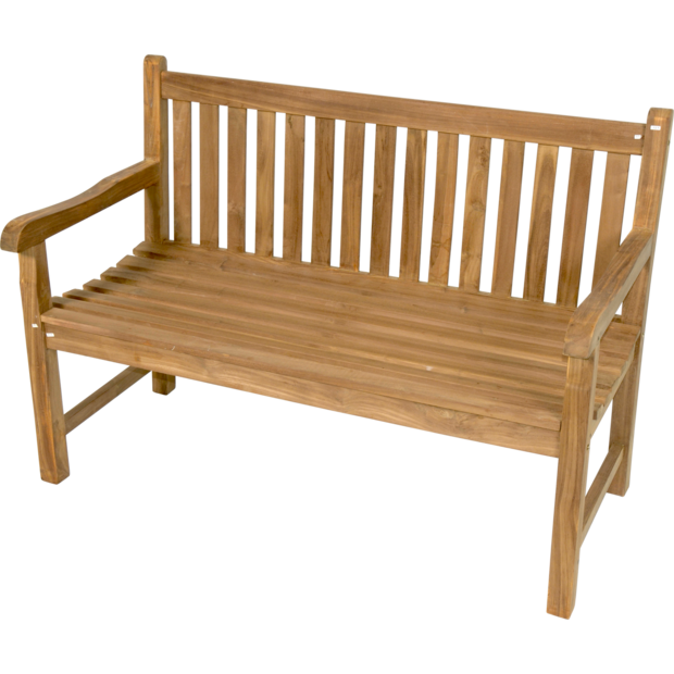 Outdoor Living - Tuinbank teak rechte rug 130cm