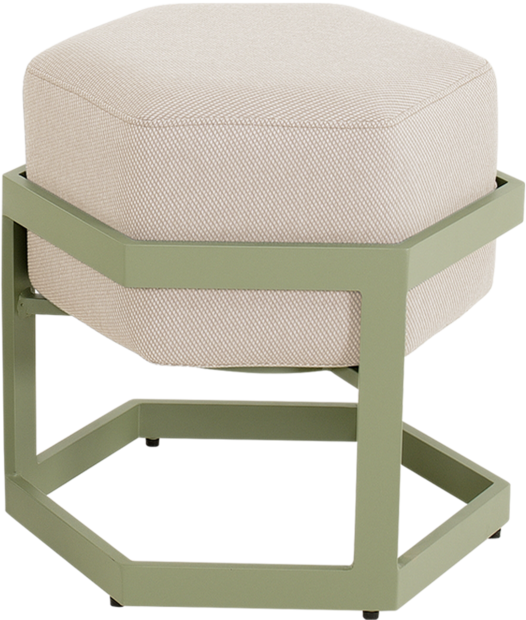 Outdoor Living - Hocker Esagono 48x41,5x47,5cm zachtgroen