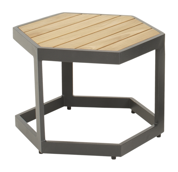 Outdoor Living - Bijzettafeltje Esagono 48x41,5x34cm antraciet