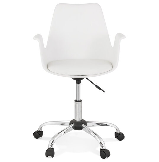 Maysun - Bureaustoel - BERGEN Wit - Chroom
