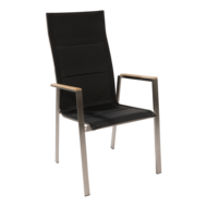 Outdoor Living - Stapelstoel hoge rug Marmaris RVS zwart