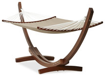 Boogvormige Hangmat XXL met houten frame en afneembaar doek