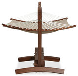 Boogvormige Hangmat XXL met houten frame en afneembaar doek