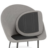 Design Stoel PARABOL Lichtgrijs-Zwart