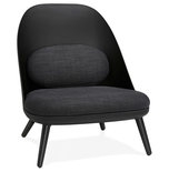Fauteuil KAJOL Zwart-Donkergrijs