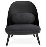 Fauteuil KAJOL Zwart-Donkergrijs