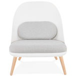 Fauteuil KAJOL Wit-Lichtgrijs