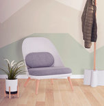 Fauteuil KAJOL Wit-Lichtgrijs
