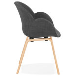 Design Stoel ELEGANS Donkergrijs-Naturel