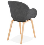 Design Stoel ELEGANS Donkergrijs-Naturel