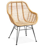 Design Stoel PANDA Naturel-Zwart