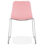 Eetkamerstoel BEE Roze-Chroom