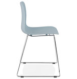 Eetkamerstoel BEE Blauw-Chroom