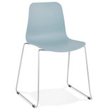 Eetkamerstoel BEE Blauw-Chroom
