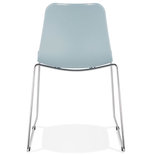 Eetkamerstoel BEE Blauw-Chroom