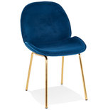 Eetkamerstoel AGATH Blauw-Goud