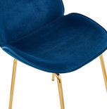 Eetkamerstoel AGATH Blauw-Goud