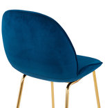 Eetkamerstoel AGATH Blauw-Goud