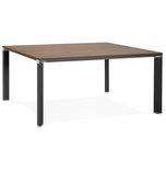 Bureau-Vergadertafel EFYRA Walnoot-Zwart 160x160cm