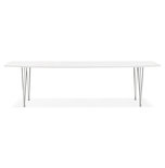 Eettafel DIAMANTO Wit-Chroom (170-270)x100x73 cm