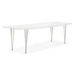 Eettafel DIAMANTO Wit-Chroom (170-270)x100x73 cm