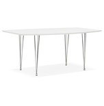 Eettafel DIAMANTO Wit-Chroom (170-270)x100x73 cm