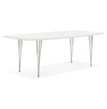 Eettafel DIAMANTO Wit-Chroom (170-270)x100x73 cm