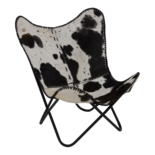 Vlinderstoel Cow Zwart-Wit
