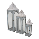 Windlicht Italy hout (set van 3)