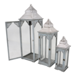 Windlicht Italy hout (set van 3)