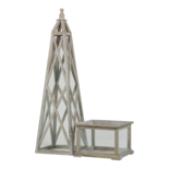 Windlicht Himalaya hout (set van 3)