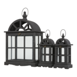 Windlicht Culto hout (set van 3)