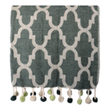 Outdoor Living - Plaid Pompon green 125x150cm