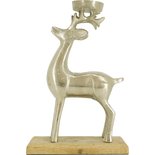 Outdoor Living - Hert op voet met waxinelichthouder Zilver 23x10x37cm