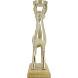 Outdoor Living - Hert op voet met waxinelichthouder Zilver 23x10x37cm