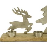 Outdoor Living - Herten in het bos met waxinelichthouders Zilver 52x10x30cm