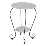 Bijzettafel marmer wit Ø25/Ø41cm