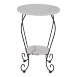 Bijzettafel marmer wit Ø25/Ø41cm