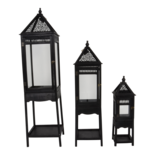 Windlicht Portugal hout (set van 3)