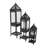 Windlicht Portugal hout (set van 3)