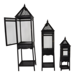Windlicht Portugal hout (set van 3)