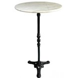 Outdoor Living - Bistro statafel marmer met gietijzeren voet rond 60 cm
