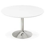 Maysun - Design Eettafel - BO Wit-Chroom Ø 120 CM