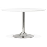 Maysun - Design Eettafel - BO Wit-Chroom Ø 120 CM