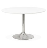 Maysun - Design Eettafel - BO Wit-Chroom  Ø 120 CM