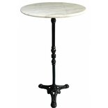 Outdoor Living - Bistro statafel marmer met gietijzeren voet rond 60 cm