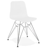 Eetkamerstoel FIFI Wit-Chroom