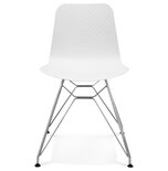 Eetkamerstoel FIFI Wit-Chroom