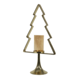 Outdoor Living - Kerstboom Aurum met windlicht alu goud met goud glas 70cm