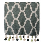 Outdoor Living - Plaid Pompon green, 125x150cm